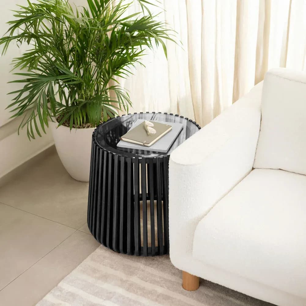 Bunglaow black side table